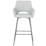 Бар стол TELFORD 2 силиконова кожа - сив - Image 2