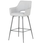 Бар стол TELFORD 2 силиконова кожа - сив - Image 3